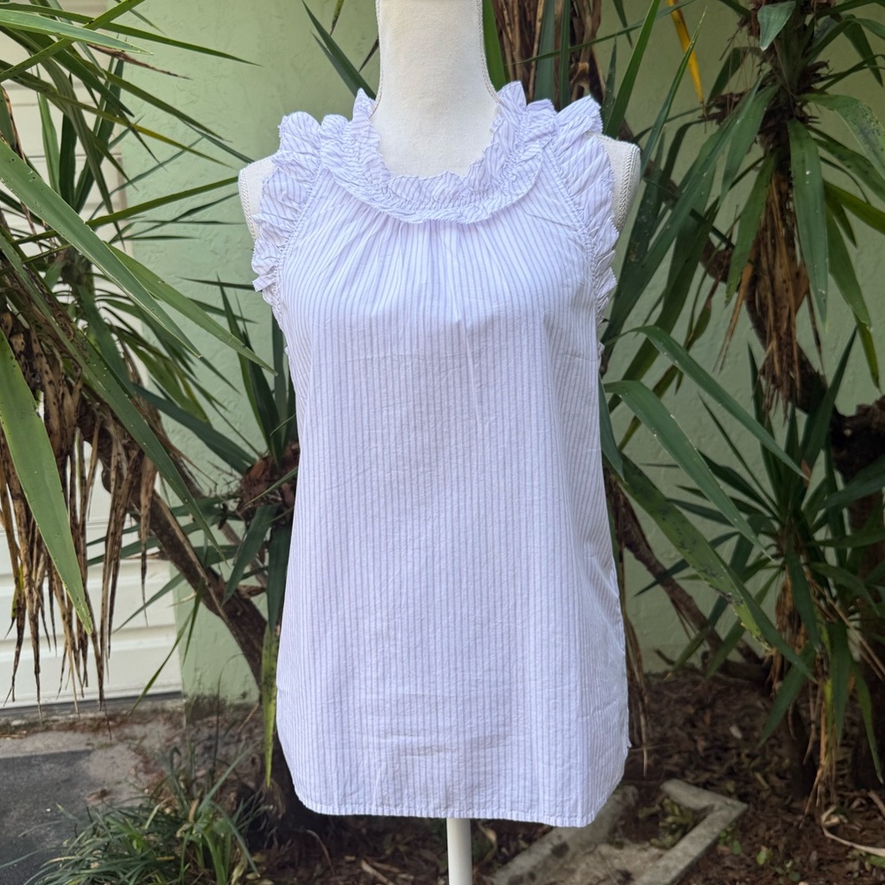 J Crew Ruffle trim Sleeveless Blouse - Picture 3 of 8